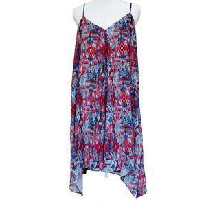 Women Spaghetti Strap handkerchief Trapeze Dress XL Free Spirit Flowy Boho
